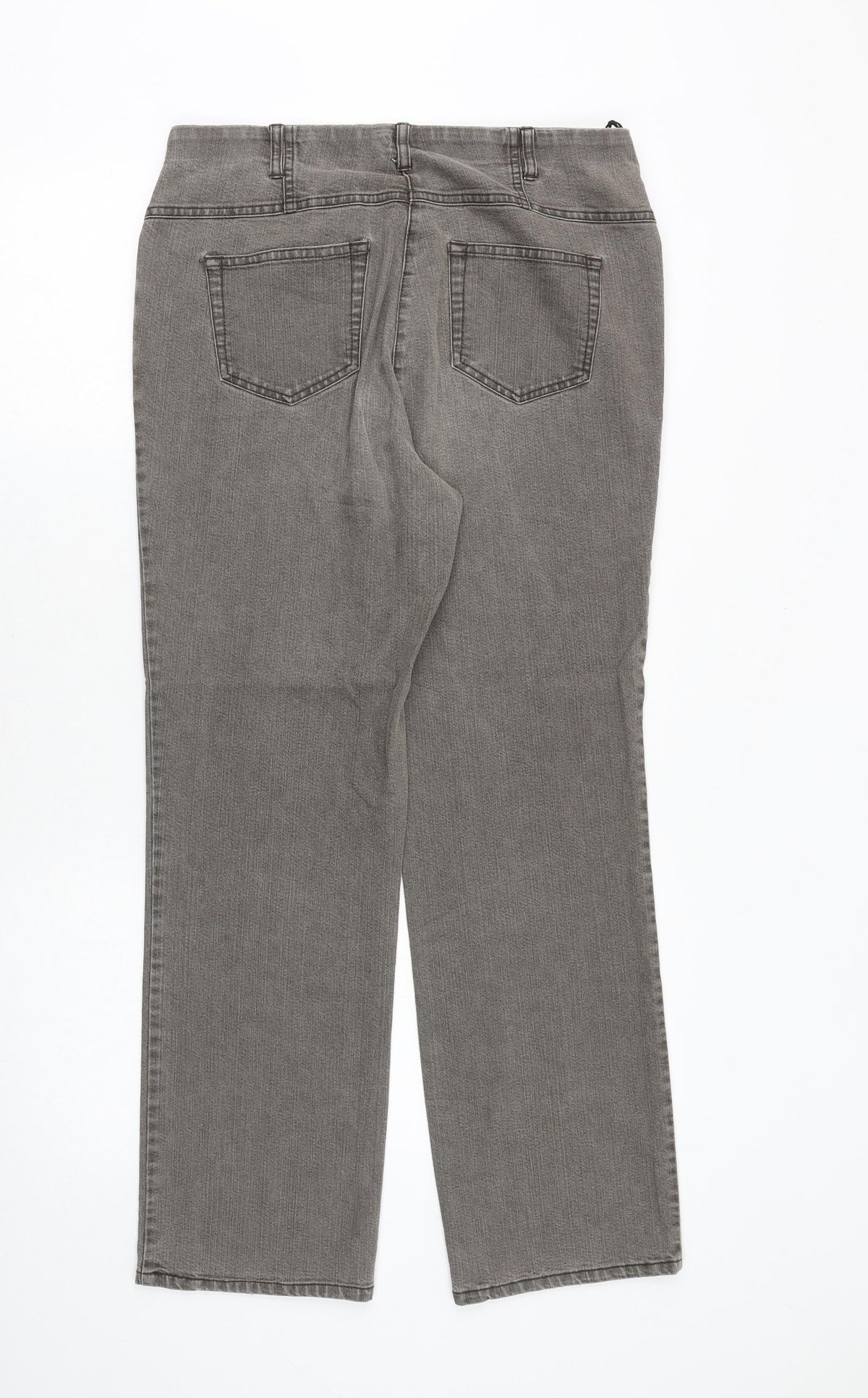 Cosmas Womens Grey Polyester Straight Jeans Size 32 in Regular Button