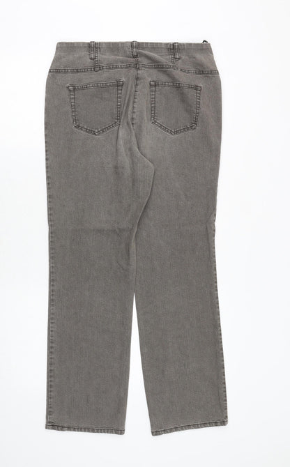 Cosmas Womens Grey Polyester Straight Jeans Size 32 in Regular Button