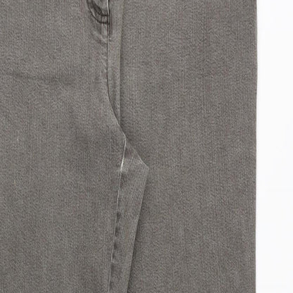 Cosmas Womens Grey Polyester Straight Jeans Size 32 in Regular Button