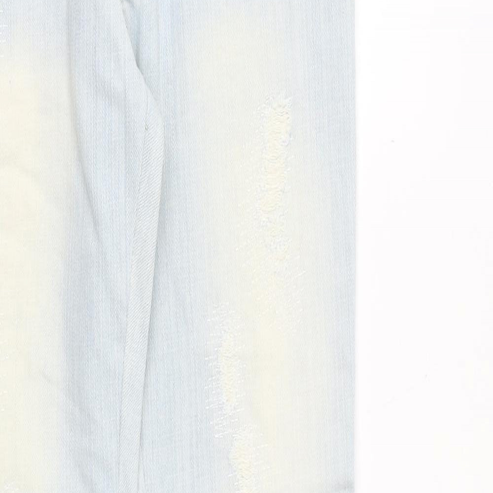 Monicas Jeans Womens Blue Cotton Straight Jeans Size S Regular Zip