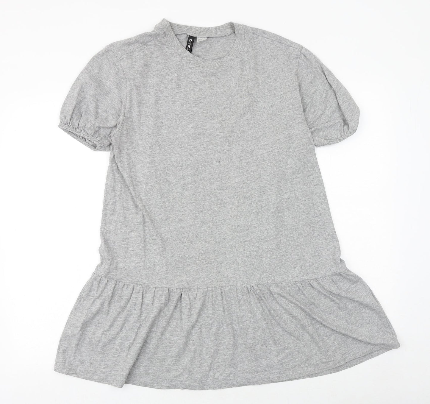H&M Womens Grey Viscose Jumper Dress Size XS Round Neck Pullover