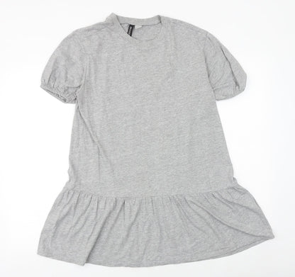 H&M Womens Grey Viscose Jumper Dress Size XS Round Neck Pullover