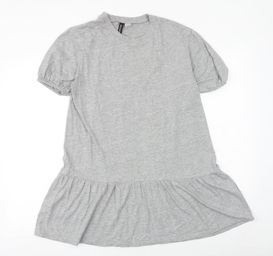 H&M Womens Grey Viscose Jumper Dress Size XS Round Neck Pullover