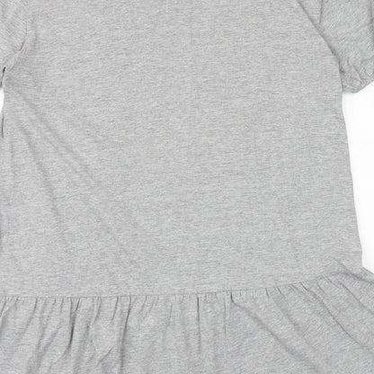 H&M Womens Grey Viscose Jumper Dress Size XS Round Neck Pullover