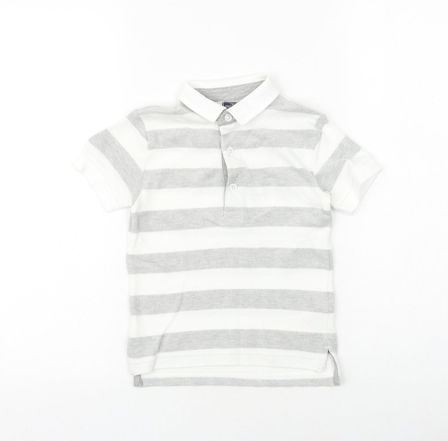 NEXT Boys Grey 100% Cotton Basic Polo Size 2-3 Years Collared Button