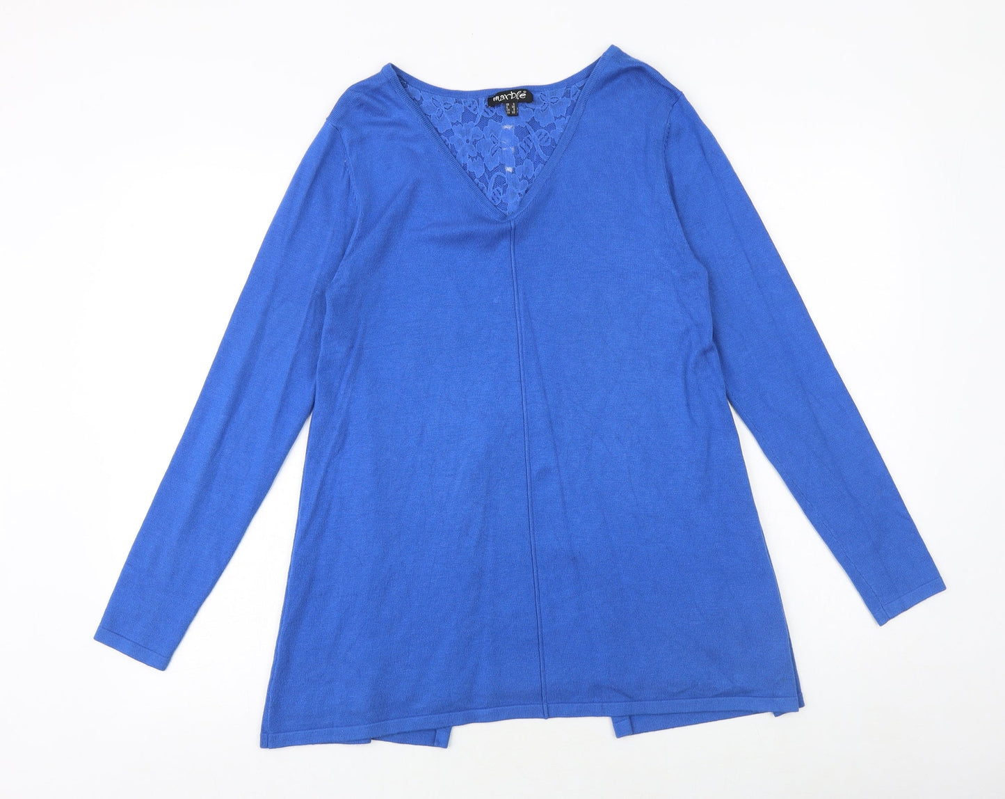 Womens UK Size S Marble Blue Pullover Jumper