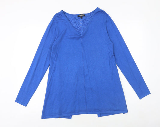 Womens UK Size S Marble Blue Pullover Jumper