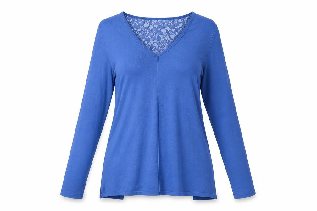 Womens UK Size S Marble Blue Pullover Jumper
