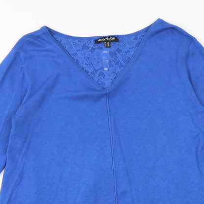 Womens UK Size S Marble Blue Pullover Jumper