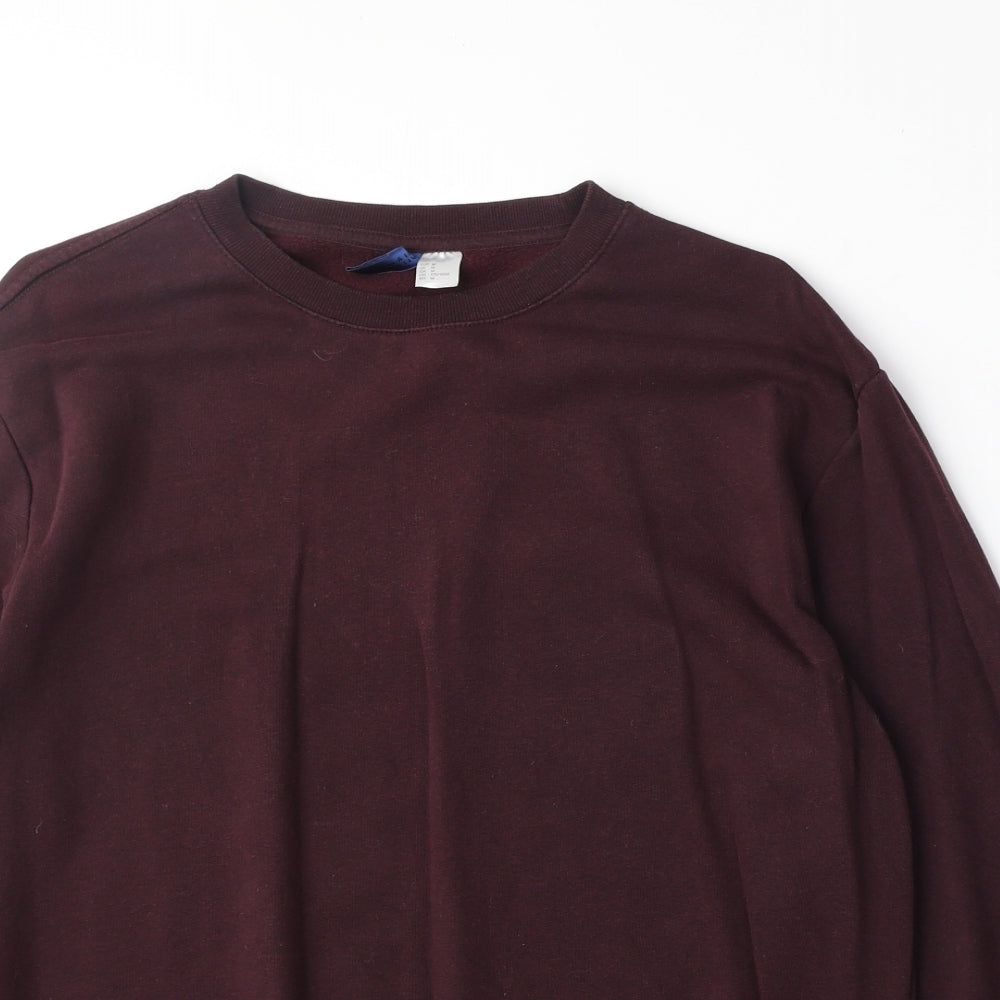 Divided Womens Purple Herringbone Cotton Pullover Sweatshirt Size M Pullover