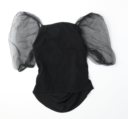 Womens UK Size 10 Missguided Black Basic Blouse