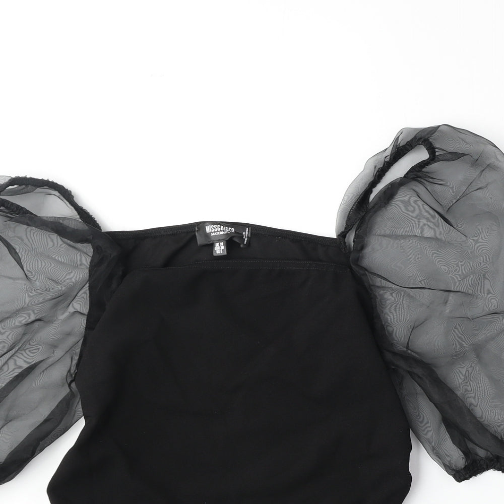 Womens UK Size 10 Missguided Black Basic Blouse