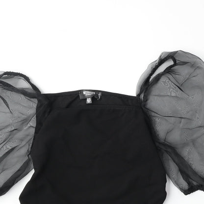 Womens UK Size 10 Missguided Black Basic Blouse