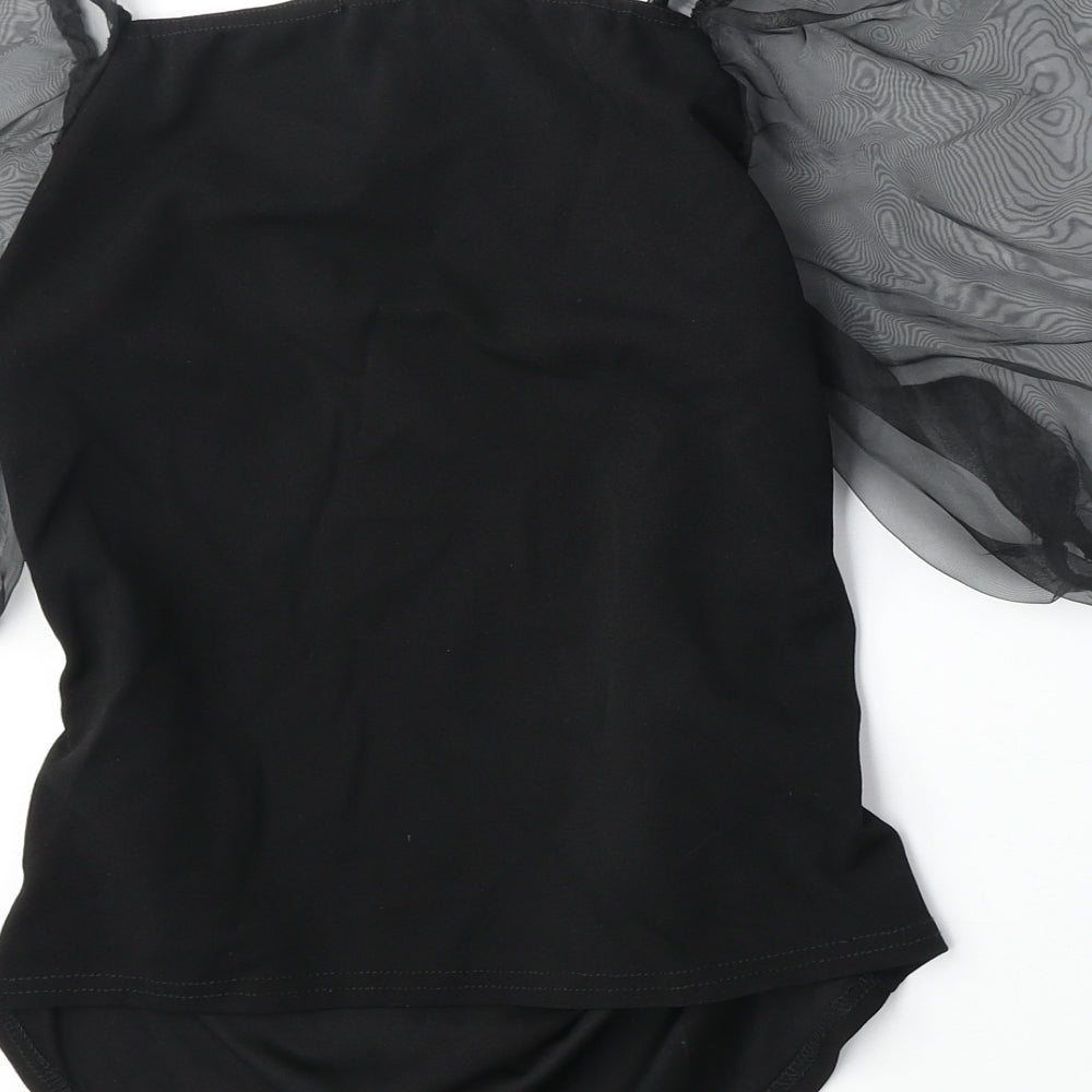 Womens UK Size 10 Missguided Black Basic Blouse