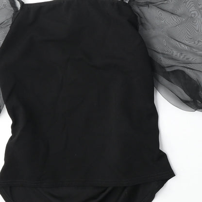 Womens UK Size 10 Missguided Black Basic Blouse