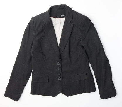 NEXT Womens Grey Polyester Jacket Suit Jacket Size 12