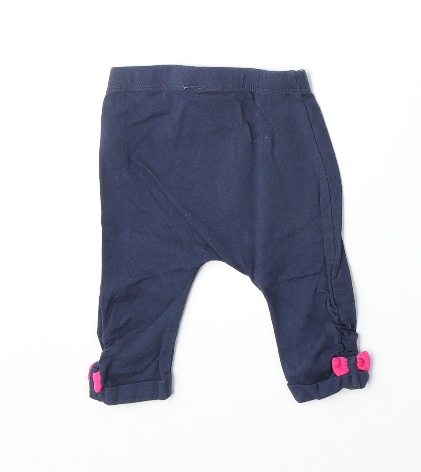 Mini Club Girls Blue Cotton Jogger Trousers Size 0-3 Months Pullover - Leggings, Sun and Heart
