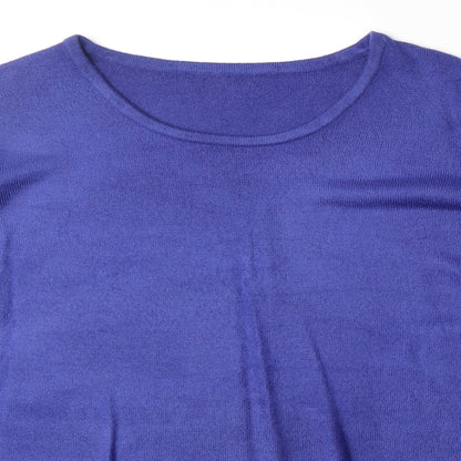 PREWOR Womens Blue Boat Neck Acrylic Pullover Jumper Size XL