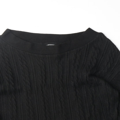 Nutmeg Womens Black Polyester Pullover Sweatshirt Size 12 Pullover - Size 12/14