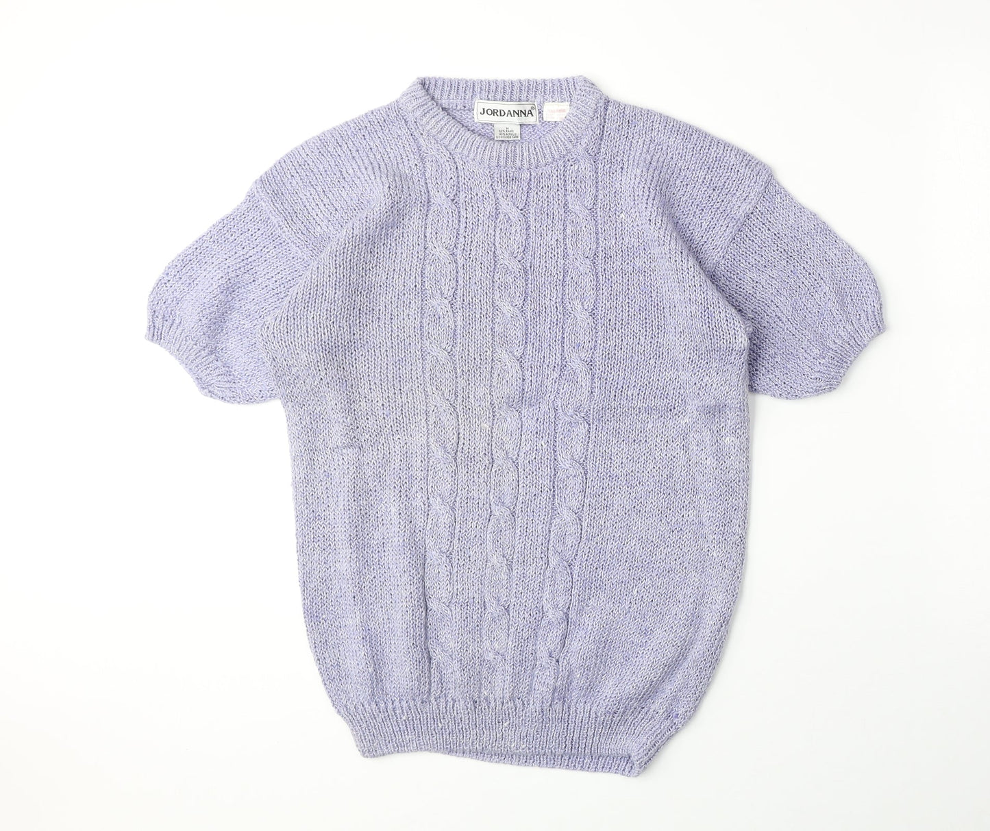 Jordanna Womens Purple Round Neck Ramie Pullover Jumper Size M