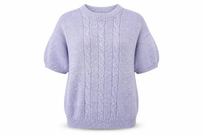 Jordanna Womens Purple Round Neck Ramie Pullover Jumper Size M