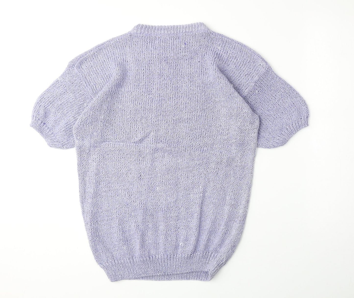 Jordanna Womens Purple Round Neck Ramie Pullover Jumper Size M