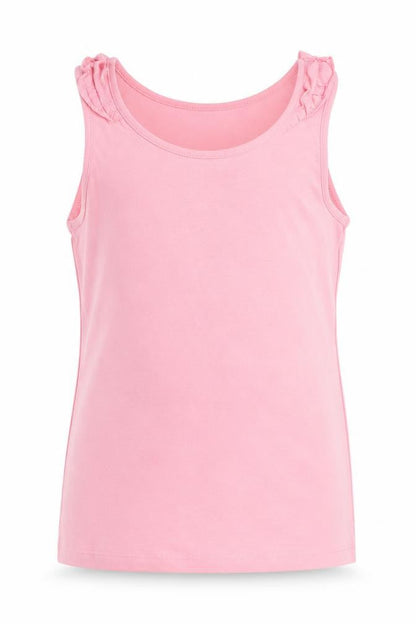 NEXT Girls Pink 100% Cotton Basic Tank Size 7 Years Round Neck Pullover