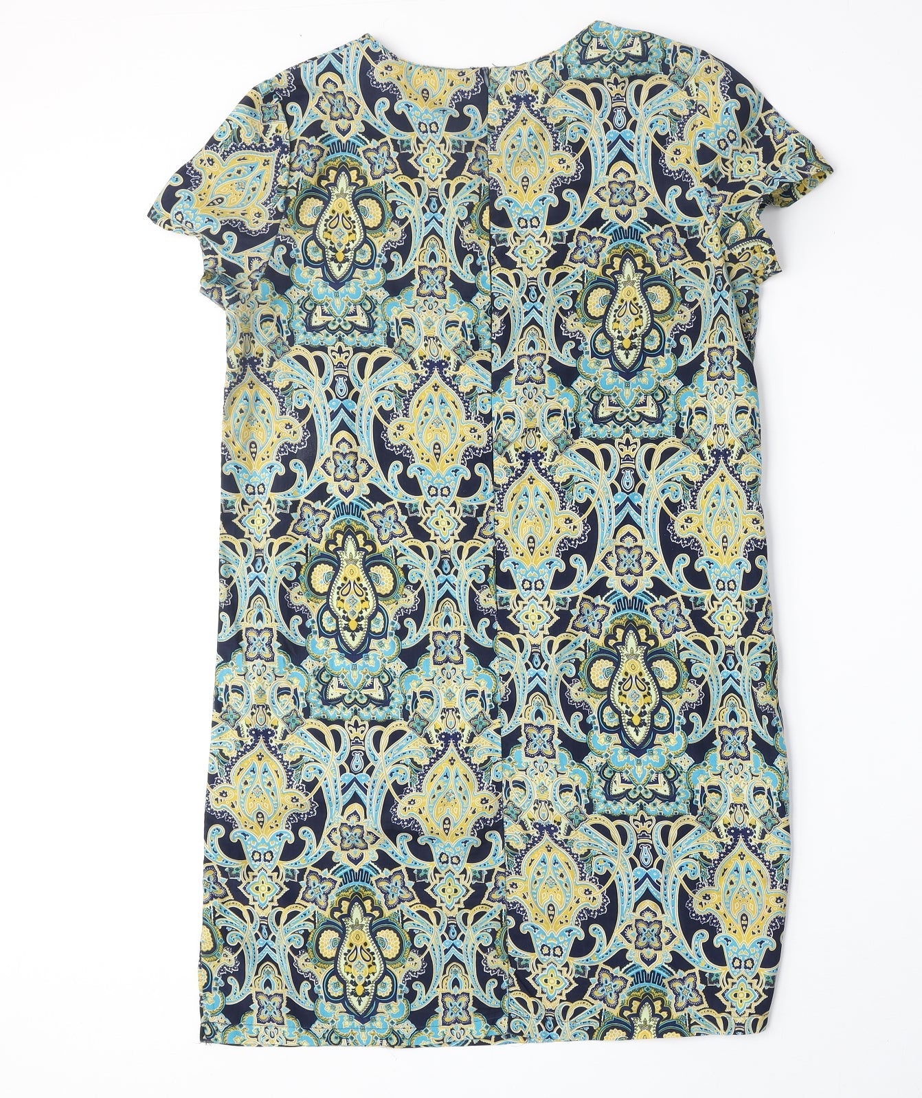 Boohoo Womens Multicoloured Geometric Polyester A-Line Size 8 Round Neck Zip