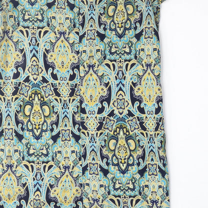 Boohoo Womens Multicoloured Geometric Polyester A-Line Size 8 Round Neck Zip