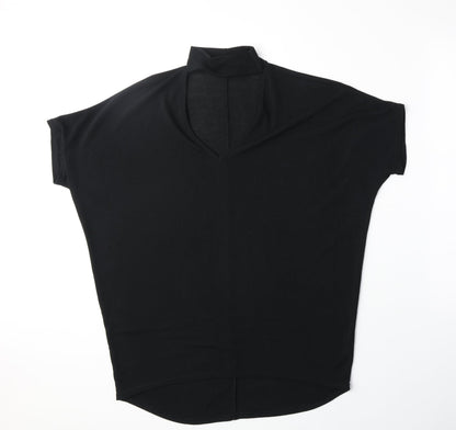 Select Womens Black Polyester Basic Blouse Size 10 Halter