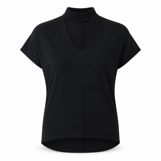 Select Womens Black Polyester Basic Blouse Size 10 Halter