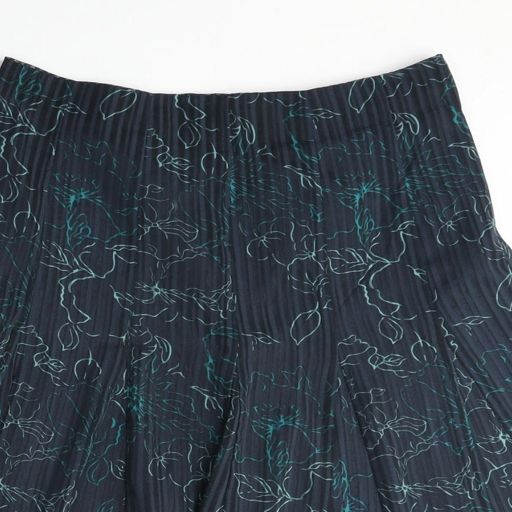 b.young Womens Black Geometric Polyester Swing Skirt Size M Zip