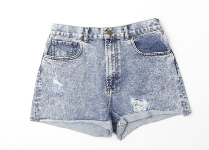 BDG Womens Blue 100% Cotton Mom Shorts Size 28 in Regular Zip