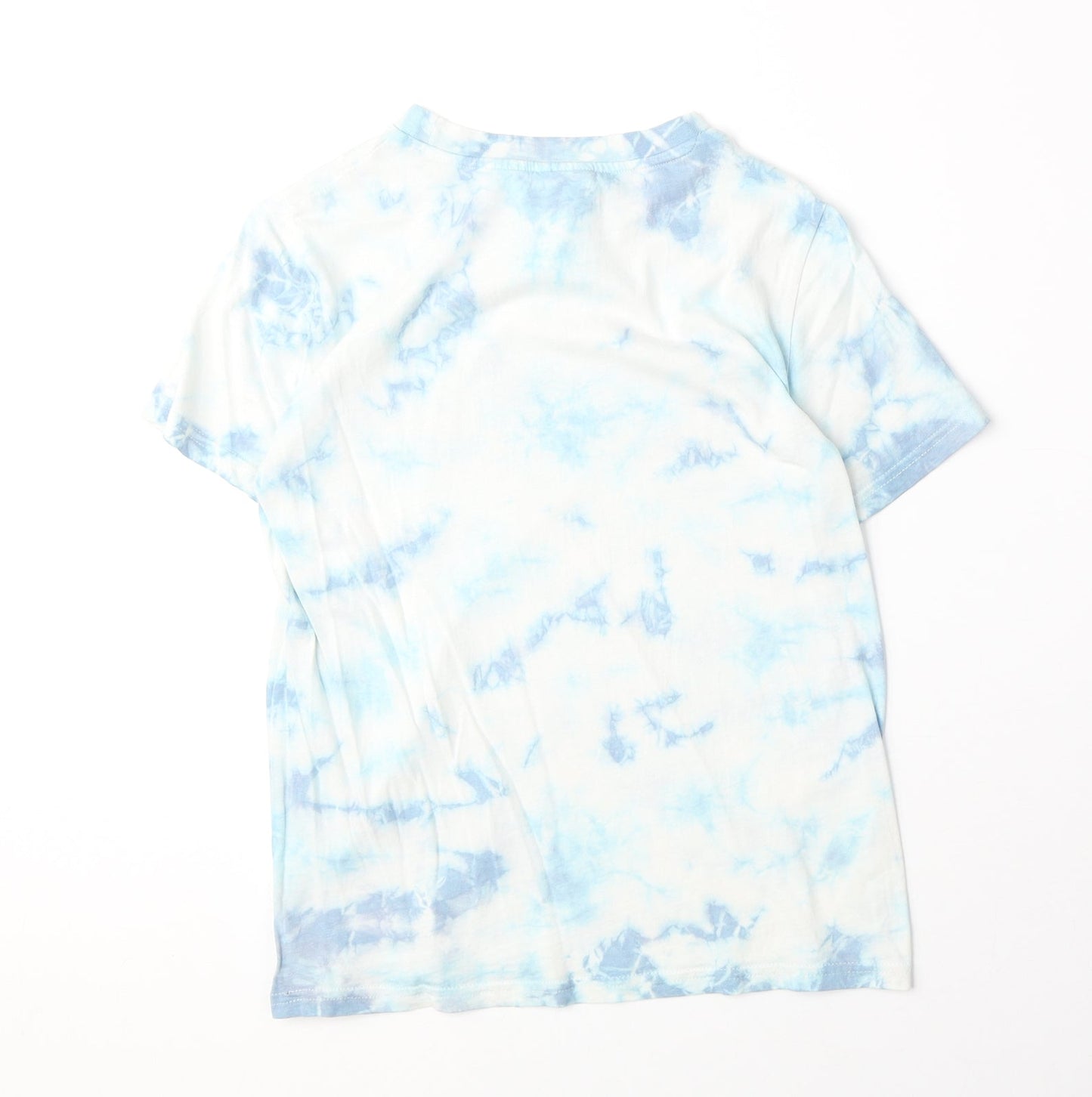 H&M Boys Blue Geometric 100% Cotton Basic T-Shirt Size 8-9 Years Round Neck Pullover - California Dream Squad