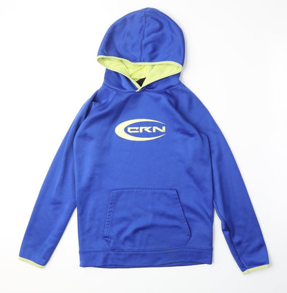 Crane Boys Blue Polyester Pullover Hoodie Size L Pullover