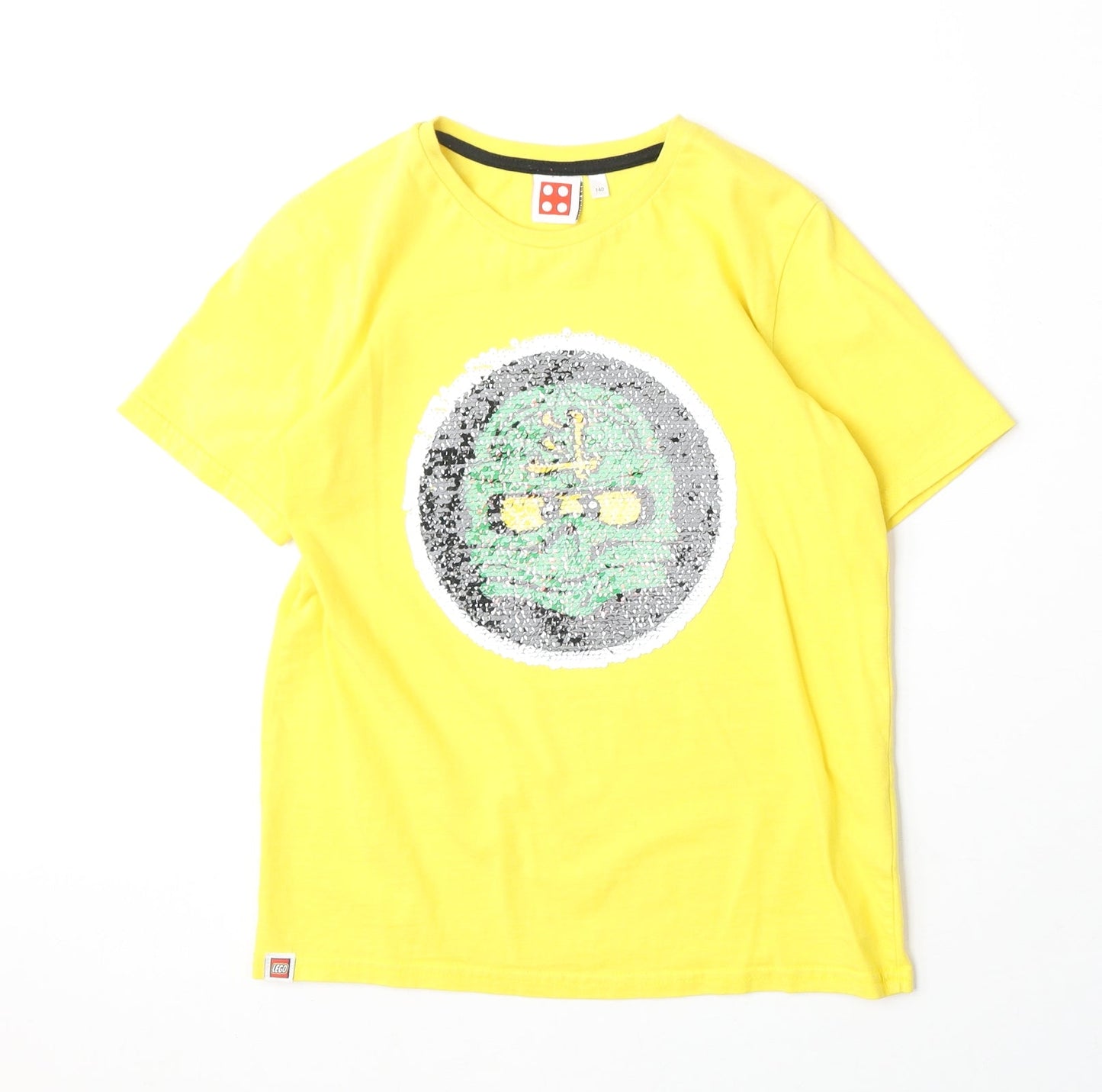 LEGO Boys Yellow 100% Cotton Basic T-Shirt Size 9-10 Years Round Neck Pullover - Ninjango