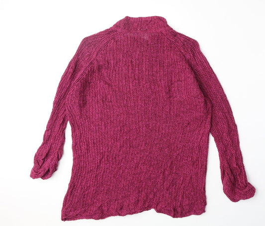 F&F Womens Purple Mock Neck Acrylic Pullover Jumper Size 8