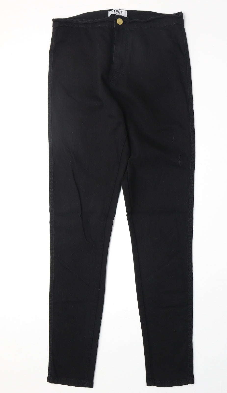 Jyone Womens Black Cotton Skinny Jeans Size L Regular Zip