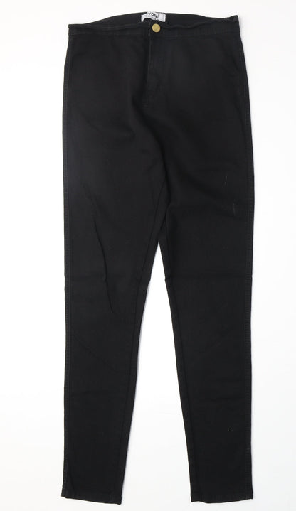 Jyone Womens Black Cotton Skinny Jeans Size L Regular Zip
