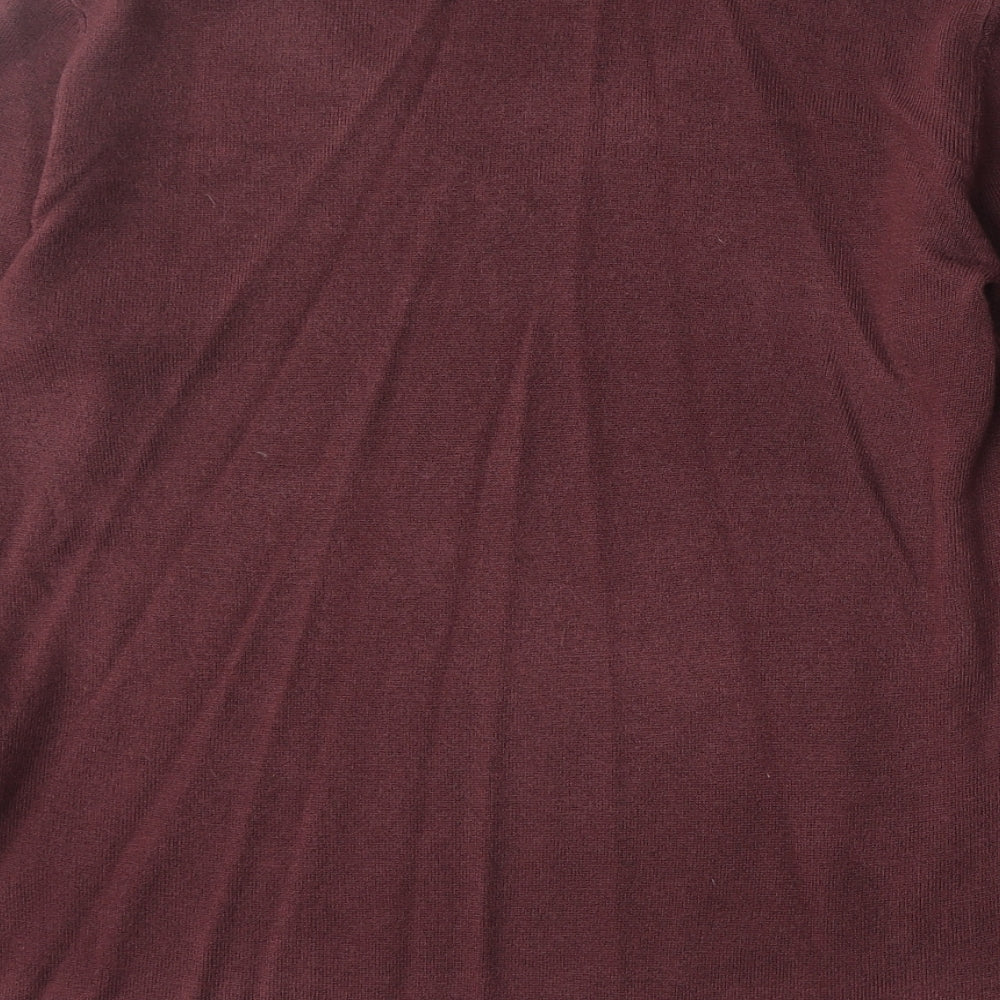 Primark Womens Red V-Neck Acrylic Pullover Jumper Size S