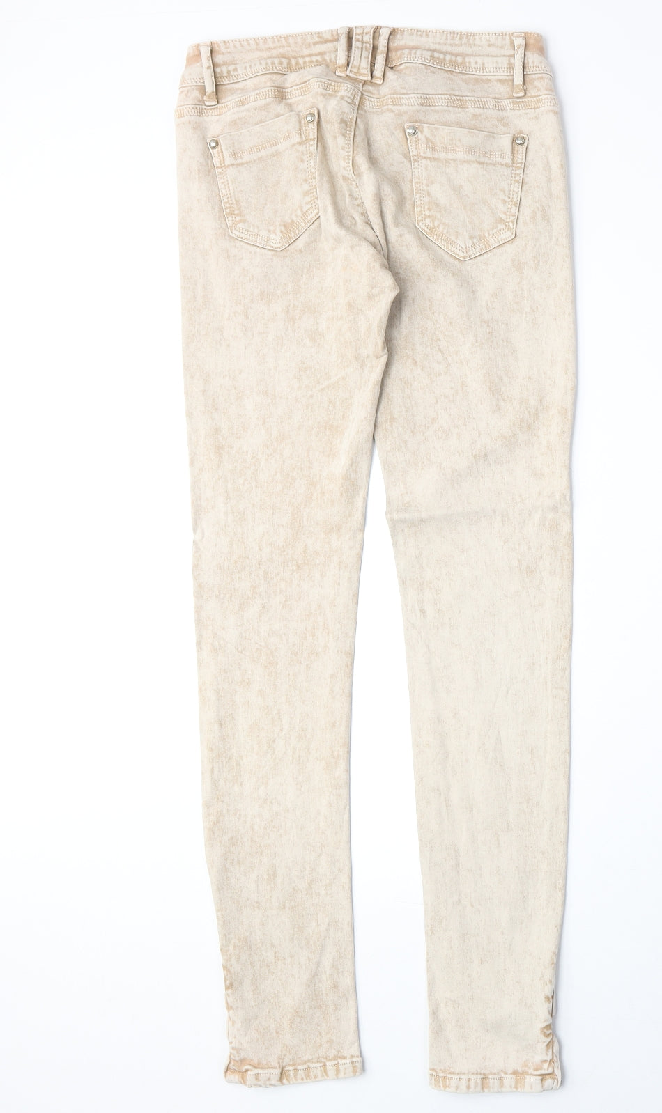 Original Denim Womens Beige Cotton Skinny Jeans Size 28 in Regular Zip