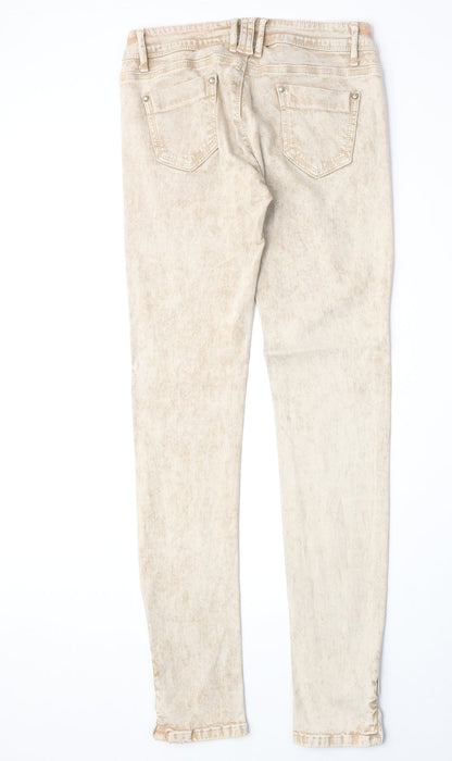 Original Denim Womens Beige Cotton Skinny Jeans Size 28 in Regular Zip
