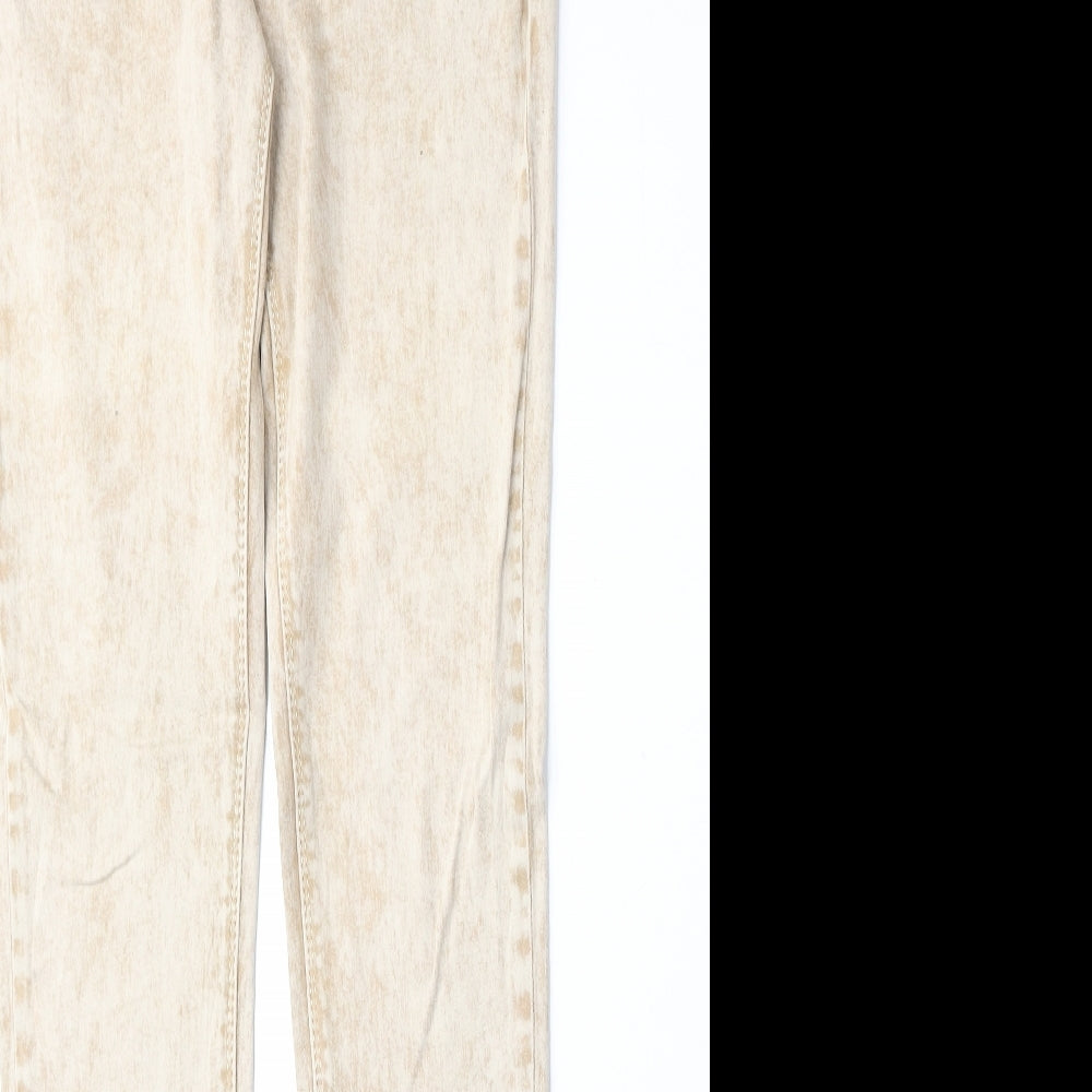 Original Denim Womens Beige Cotton Skinny Jeans Size 28 in Regular Zip