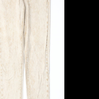 Original Denim Womens Beige Cotton Skinny Jeans Size 28 in Regular Zip