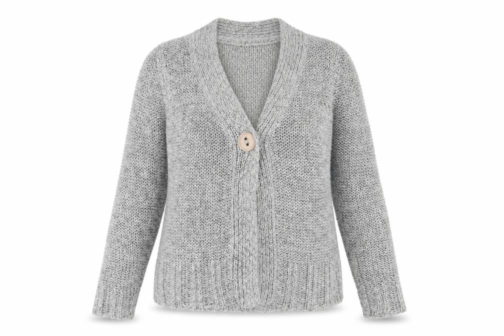 Womens UK Size 10 BHS Grey Cardigan Jumper