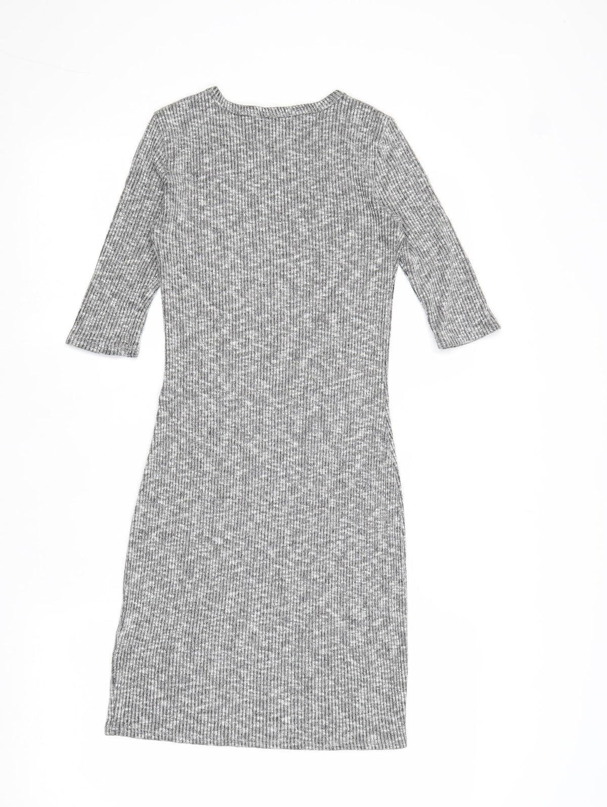 Ginger G Womens Grey Geometric Viscose Shift Size S Round Neck Pullover