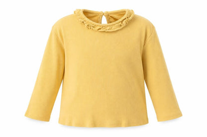 George Girls Yellow 100% Cotton Basic Blouse Size 12-18 Months Round Neck Button