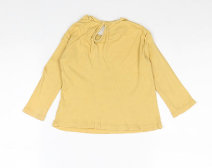 George Girls Yellow 100% Cotton Basic Blouse Size 12-18 Months Round Neck Button