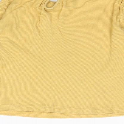 George Girls Yellow 100% Cotton Basic Blouse Size 12-18 Months Round Neck Button