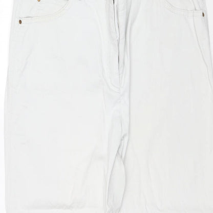 Raphaela Womens Blue Cotton Trousers Size 20 Regular Zip